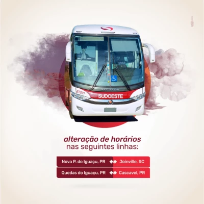 Imagem de capa do artigo: Alteração de horários para os destinos de Joinville, Nova P. do Iguaçu, Quedas do Iguaçu e Cascavel